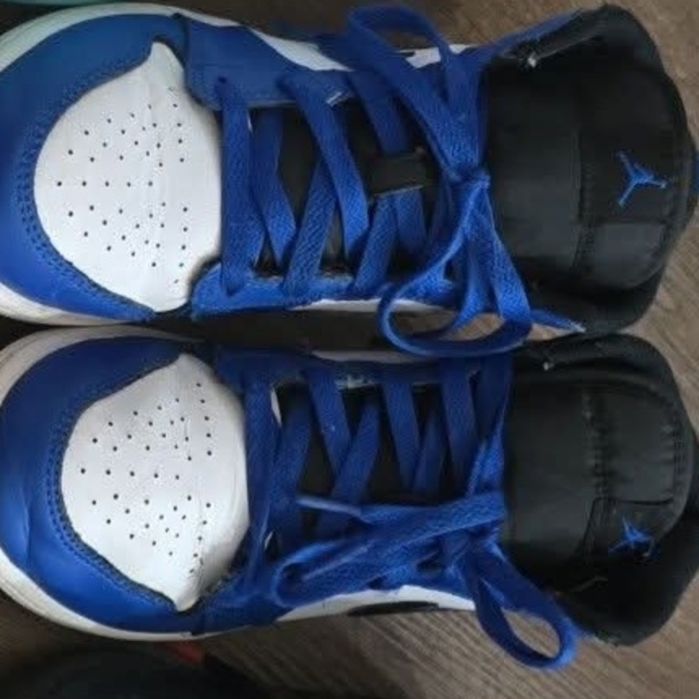Jordan Kids Basketball Sneakers in Blue, White, and Black